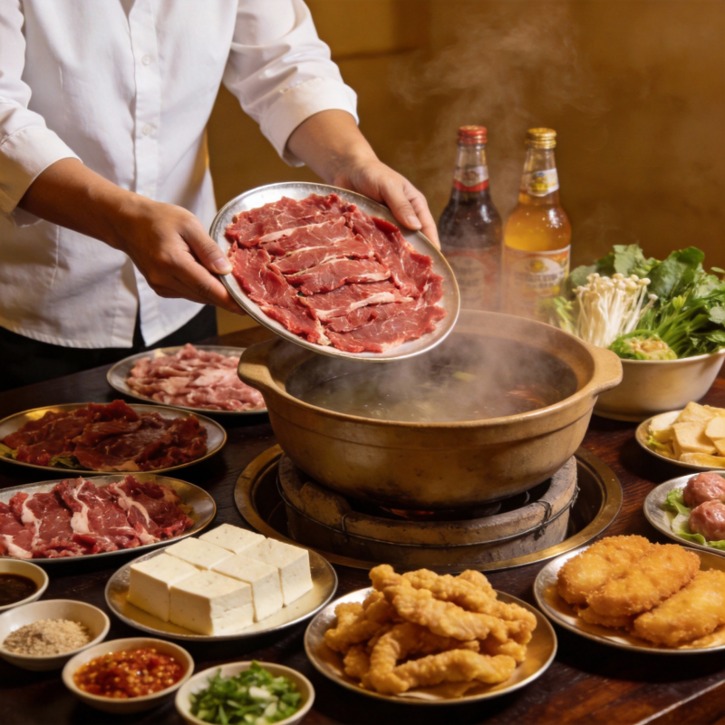 热气腾腾的火锅宴图片