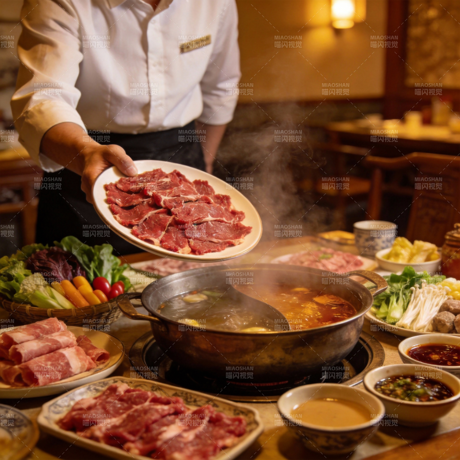 热气腾腾的火锅宴图片