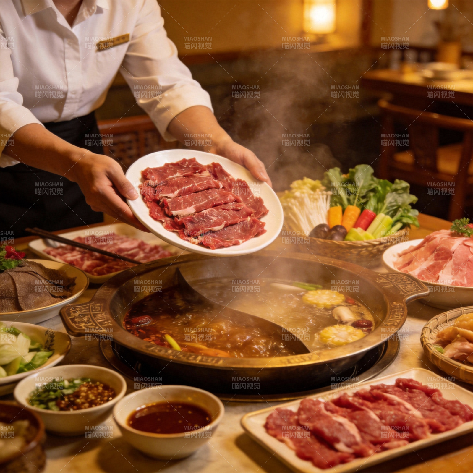 热气腾腾的火锅宴图片