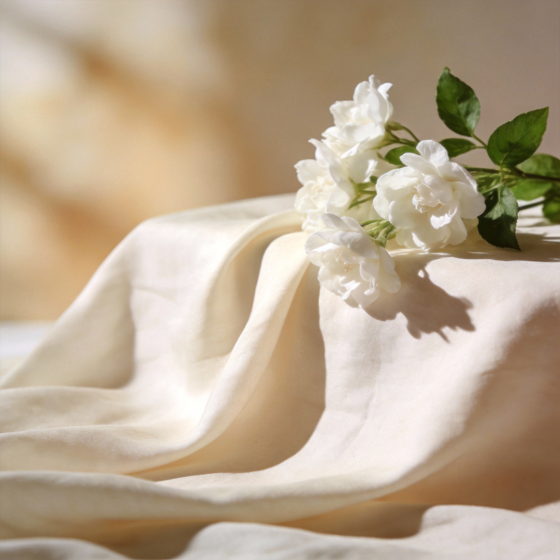 白花轻抚柔布图片