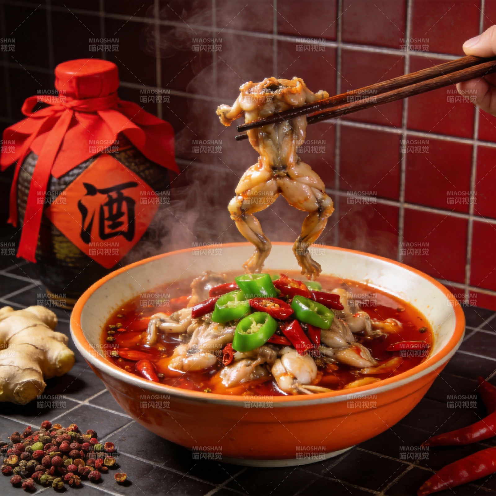 辣味牛蛙火锅图片