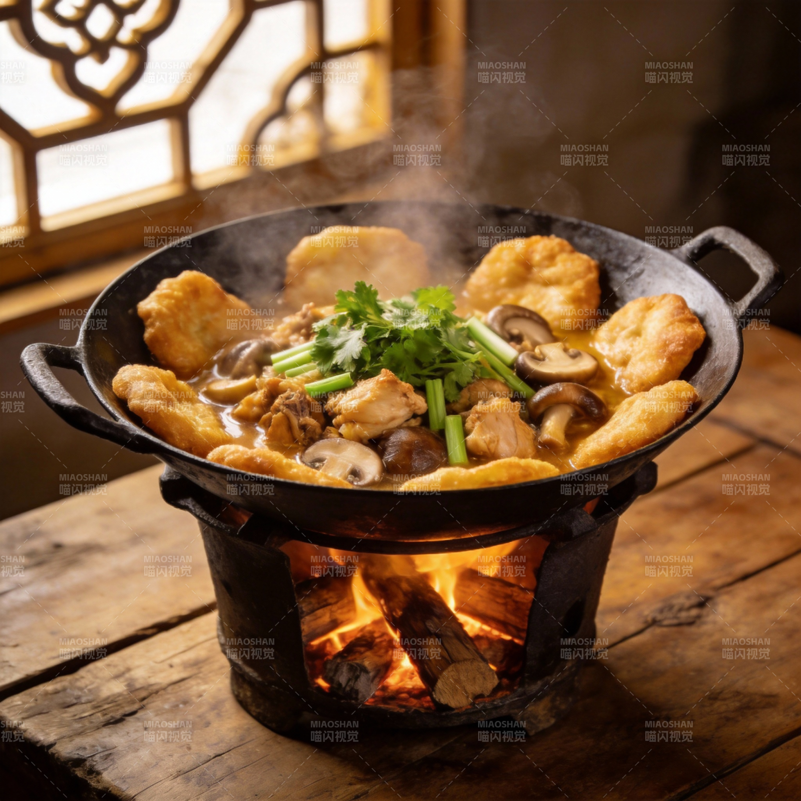 热气腾腾的火锅图片