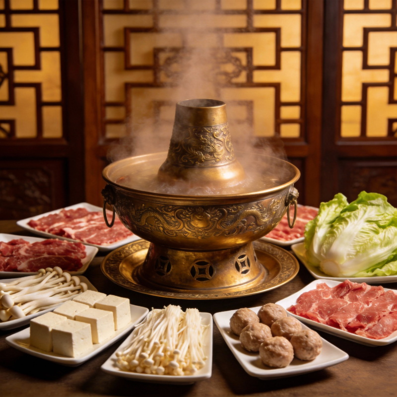 热气腾腾火锅宴图片