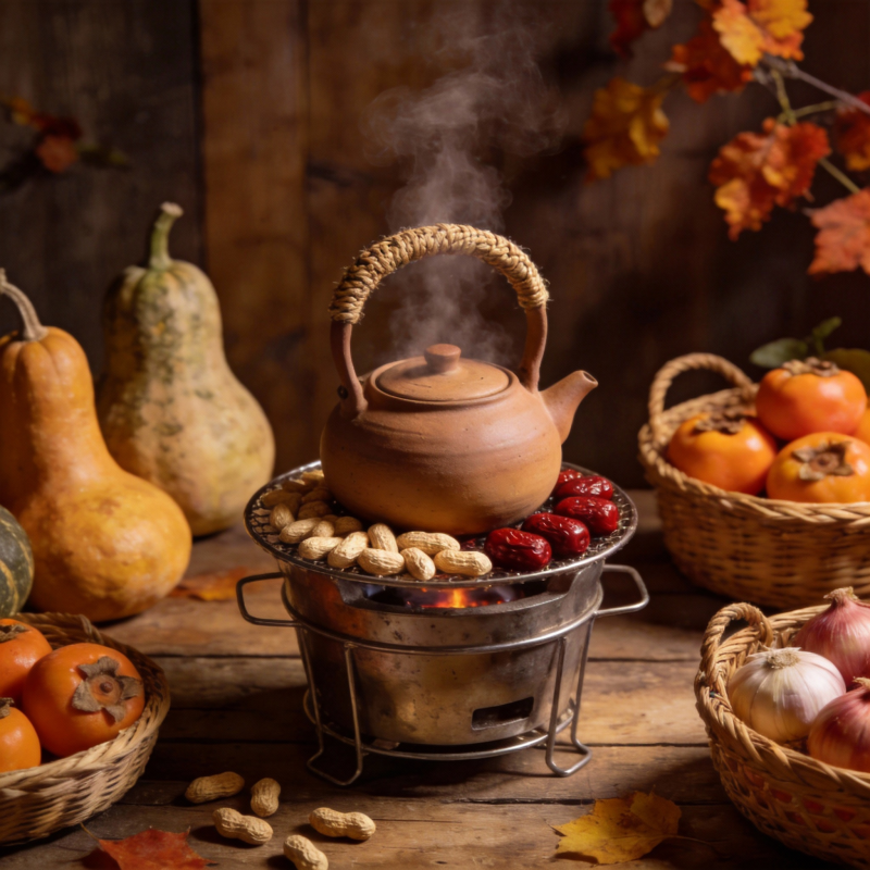 秋日暖茶香图片