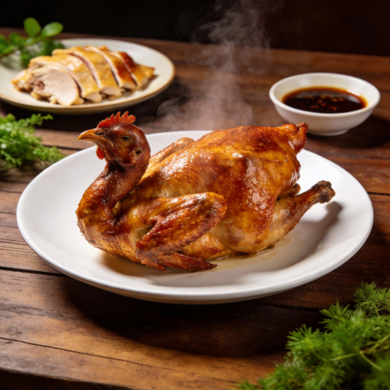 金黄烤鸡 香气四溢图片