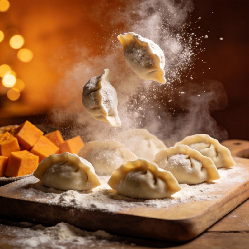 饺子腾空飘香图片