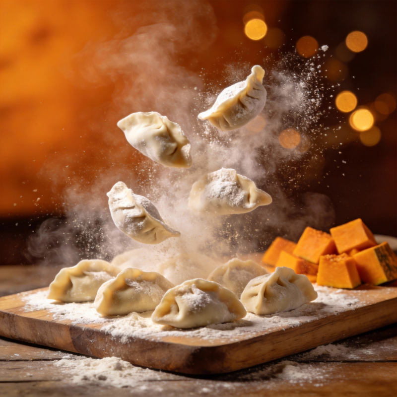 腾空的饺子图片