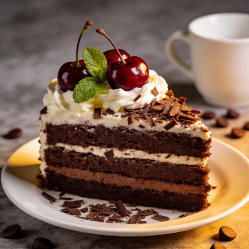 巧克力樱桃蛋糕图片