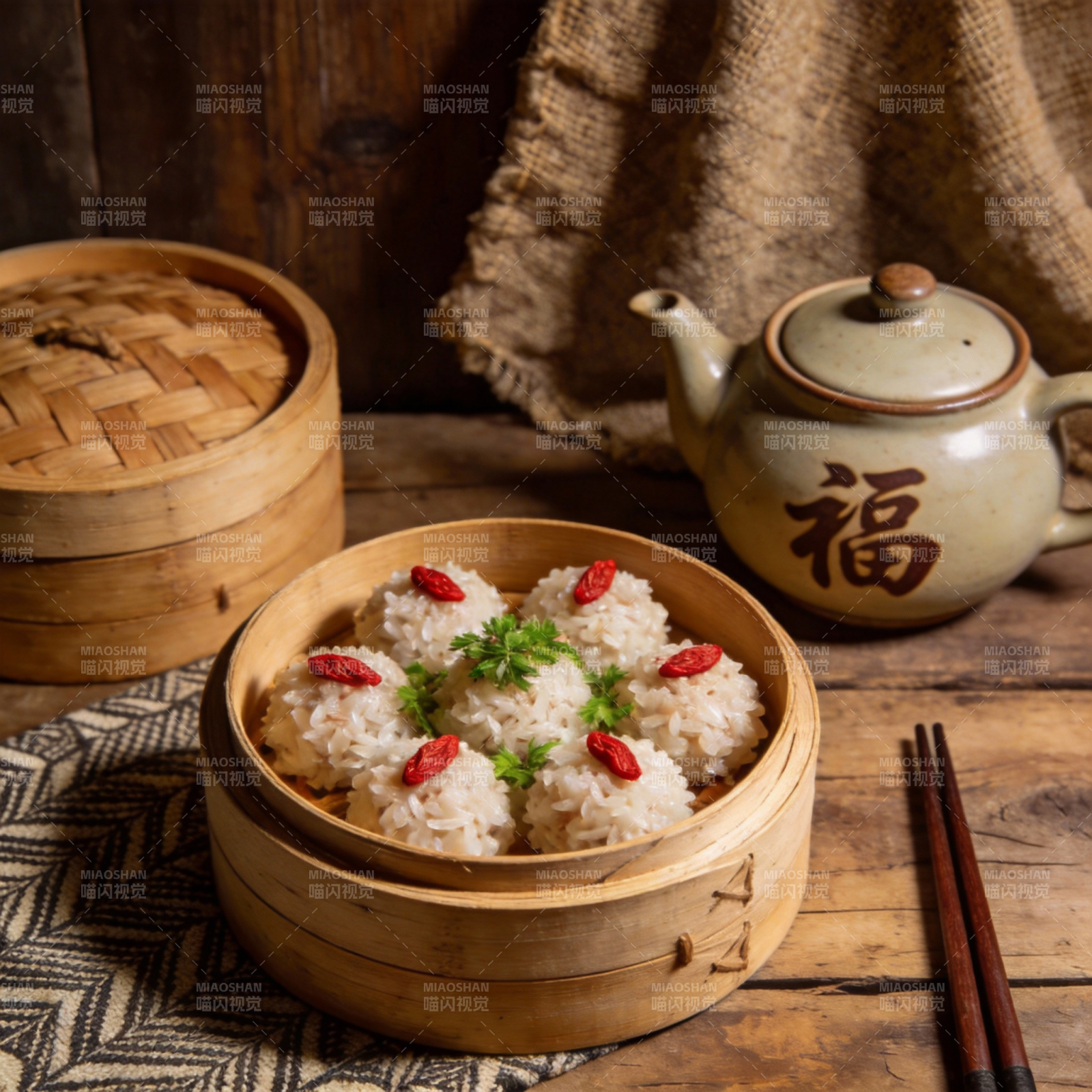 蒸笼糯米饭图片