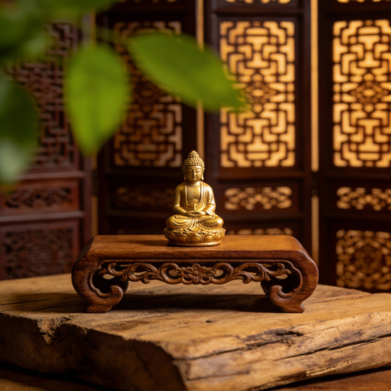 禅意佛像静谧景图片