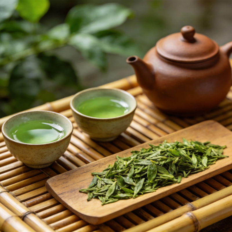 绿茶品茗图图片