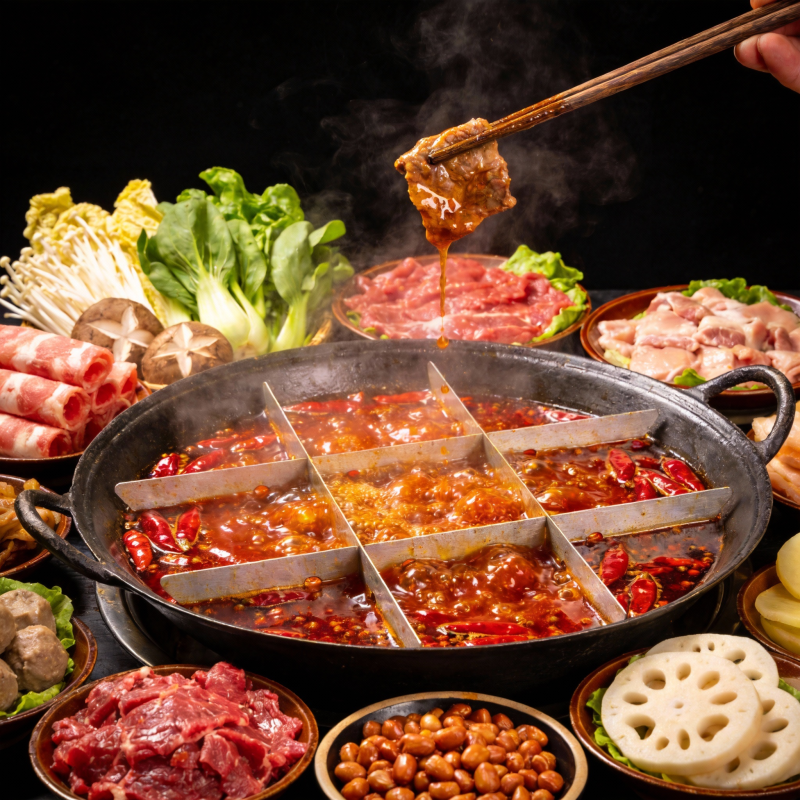 九宫格火锅盛宴图片