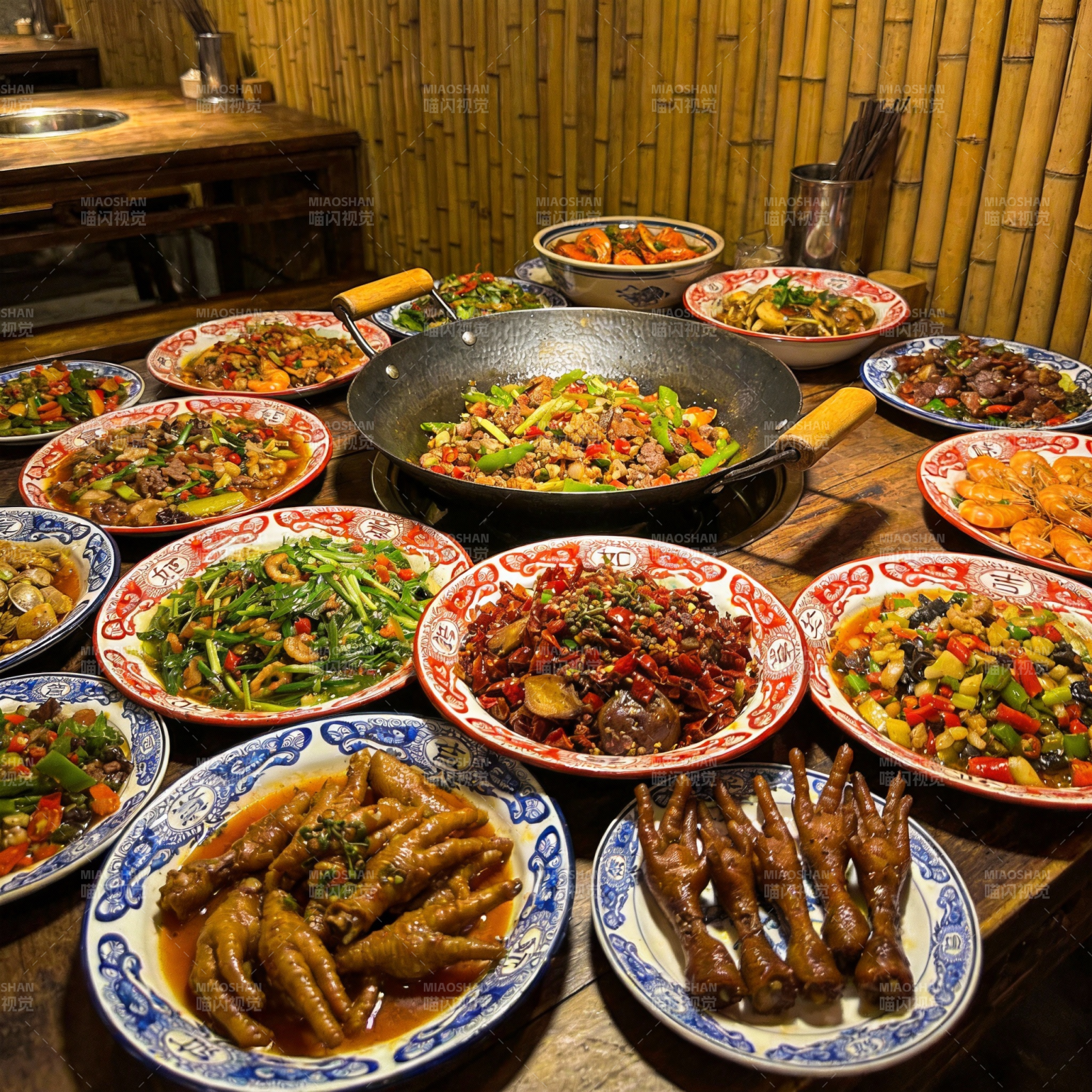 美味中式佳肴盛宴图片