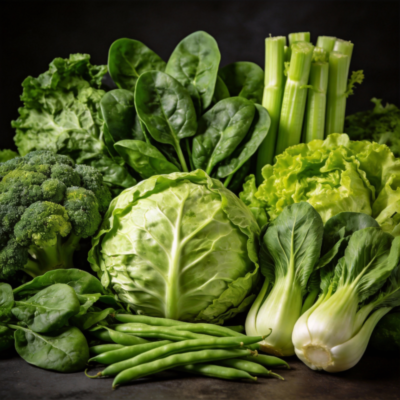 新鲜绿叶蔬菜拼盘图片