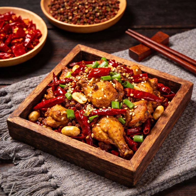 麻辣鸡丁配花生图片