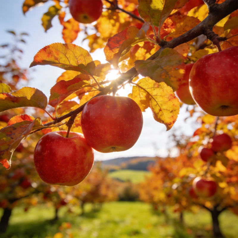 秋日果园红果累累图片