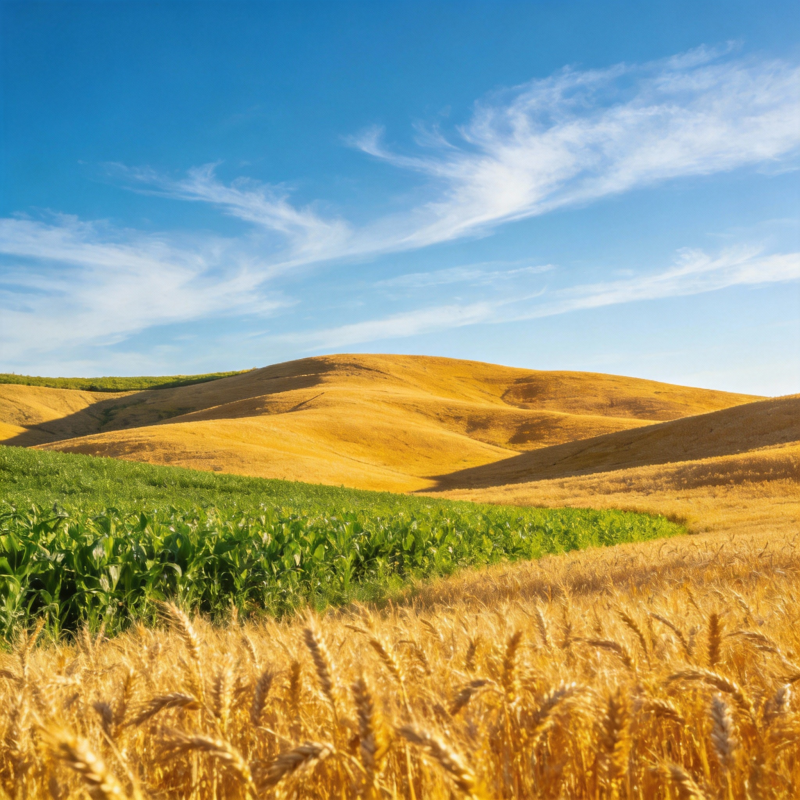 金秋麦浪 蓝天如洗图片