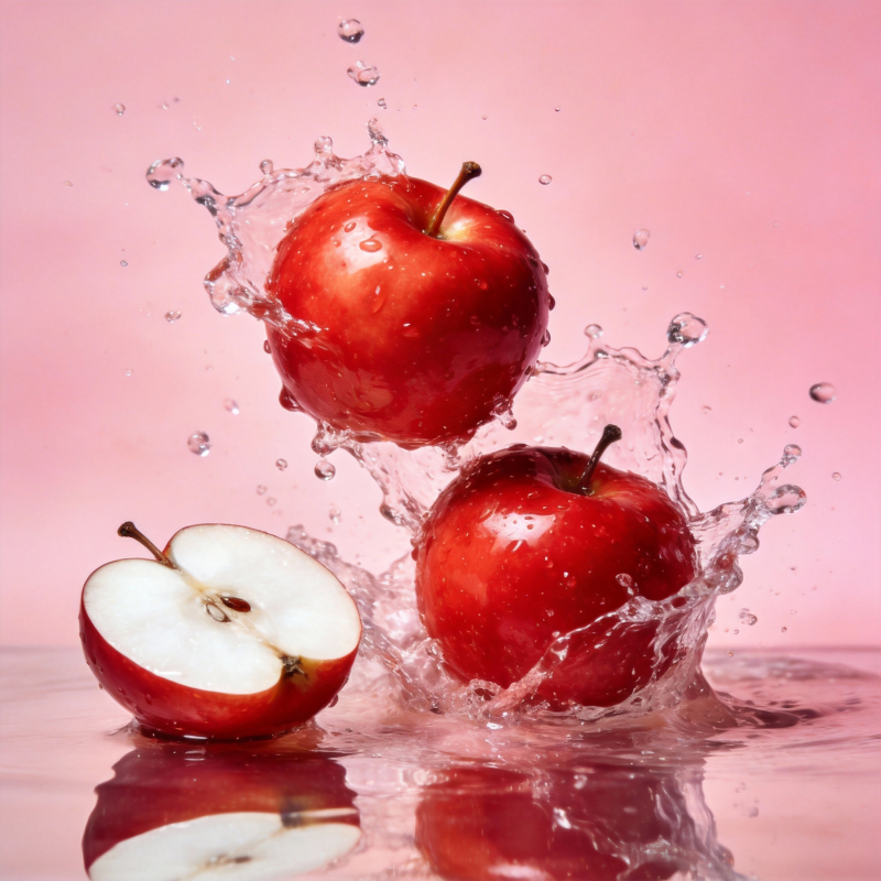红苹果水花飞溅图片