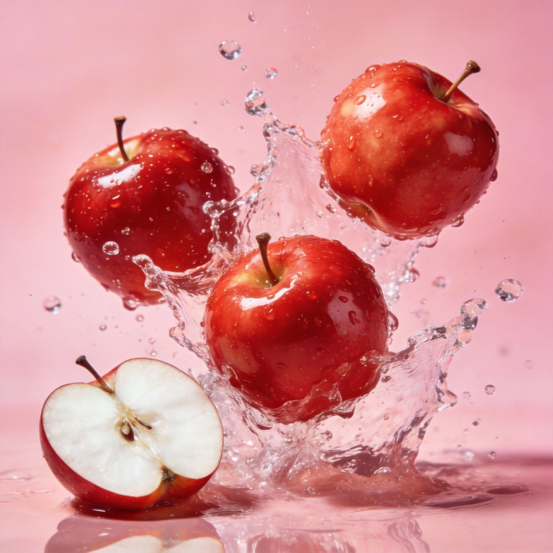 红苹果水花飞溅图片