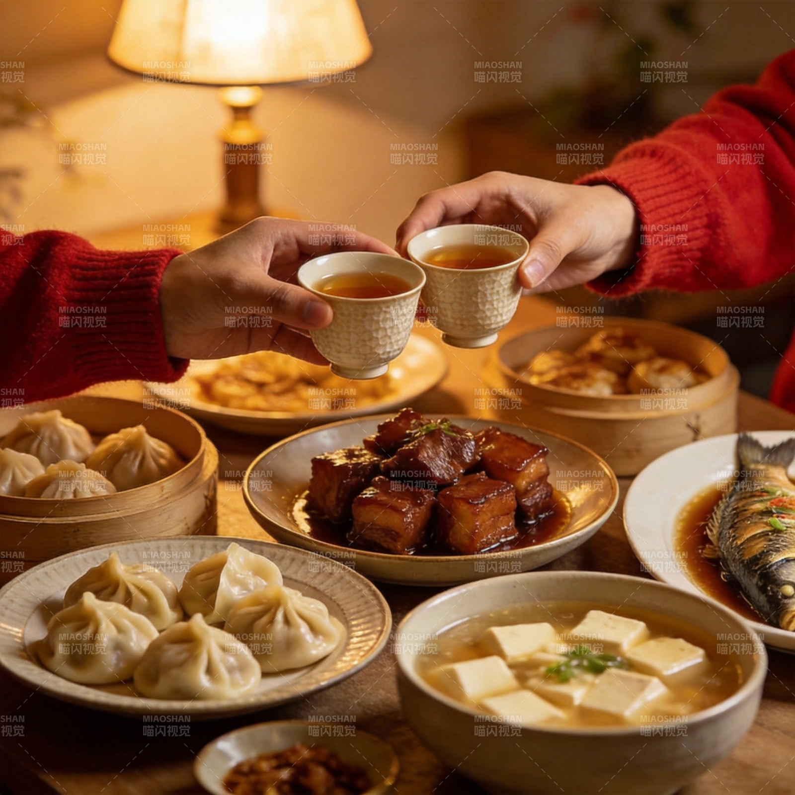围炉共饮暖茶香图片