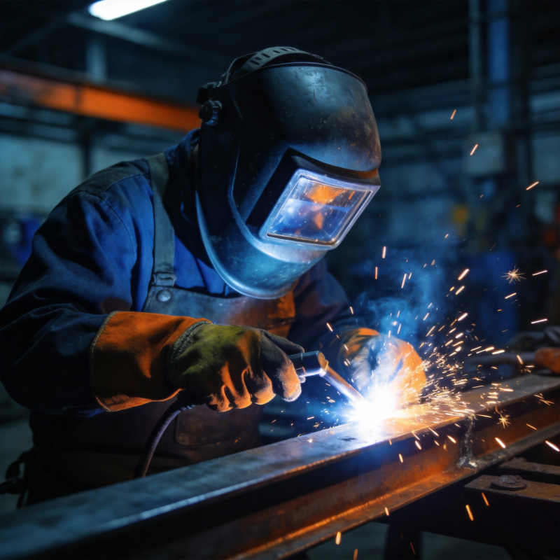 焊工在车间作业图片