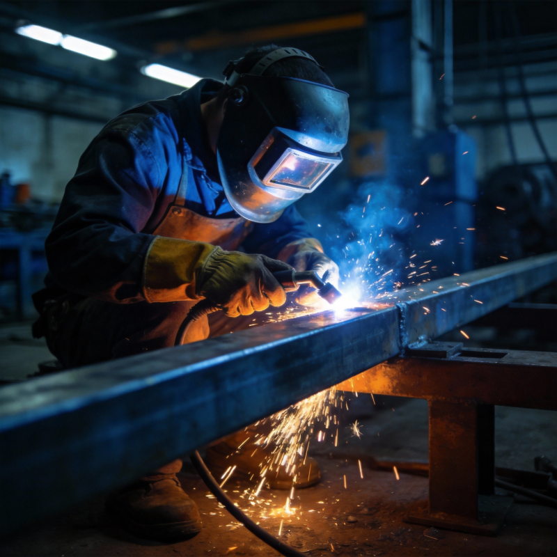 焊工在车间作业图片