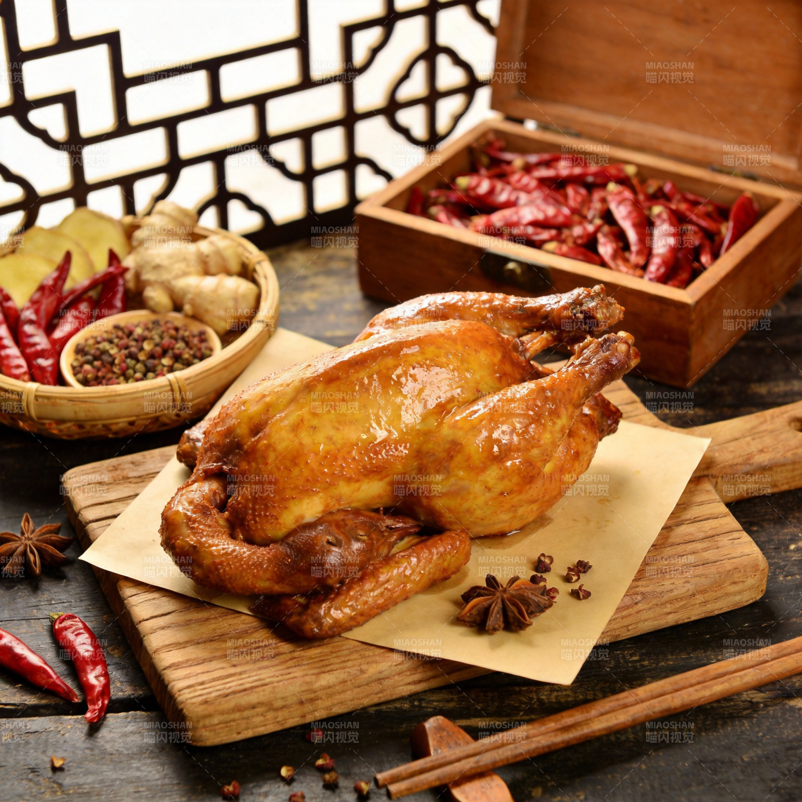 香辣烤鸡配调料图片