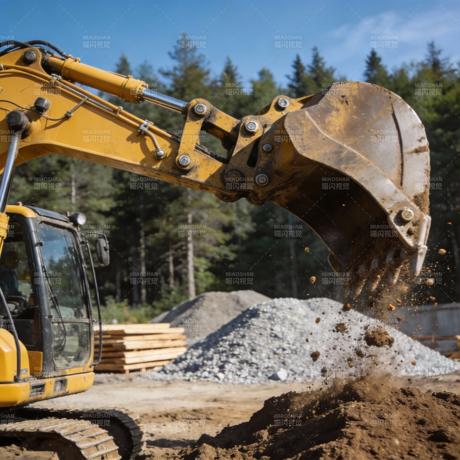 挖掘机作业现场图片
