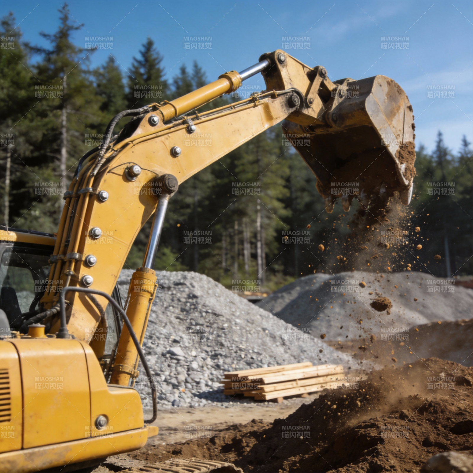 挖掘机作业现场图片