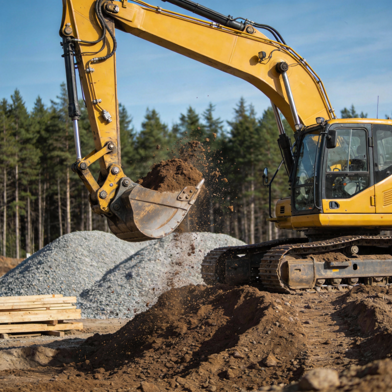 挖掘机作业现场图片