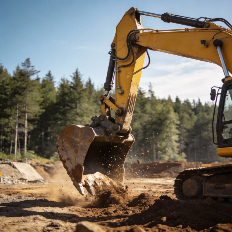 挖掘机作业现场图片