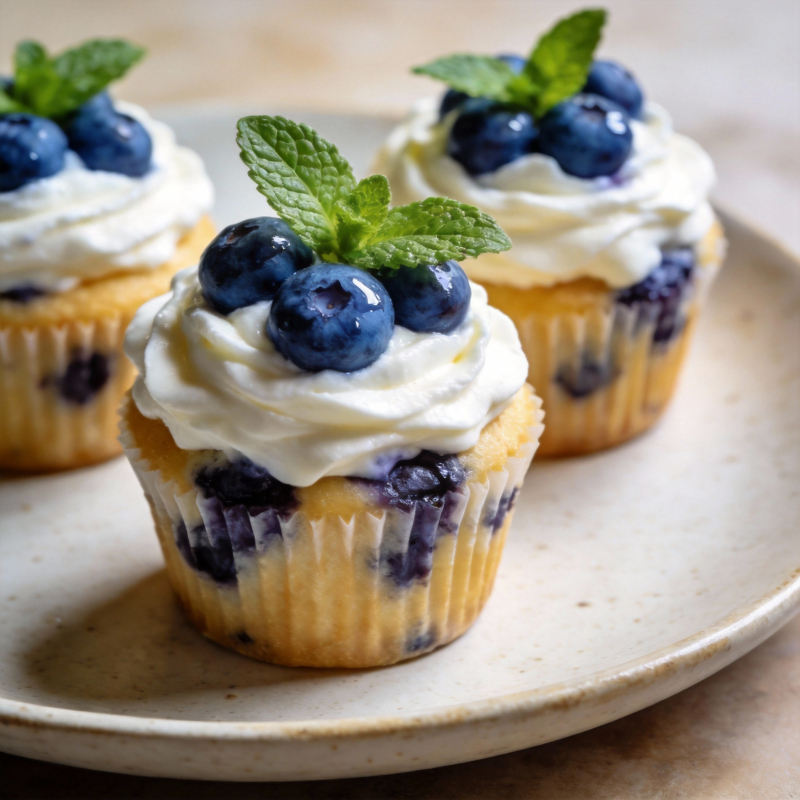 蓝莓奶油小蛋糕图片