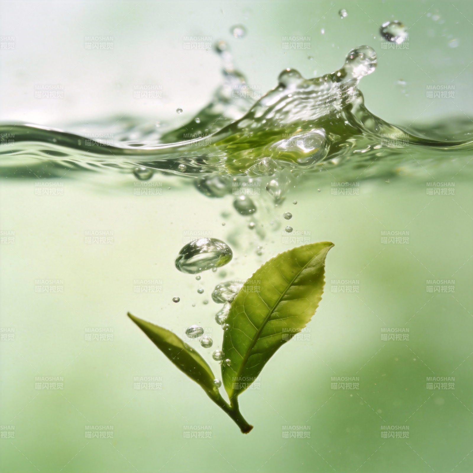 茶叶入水瞬间图片