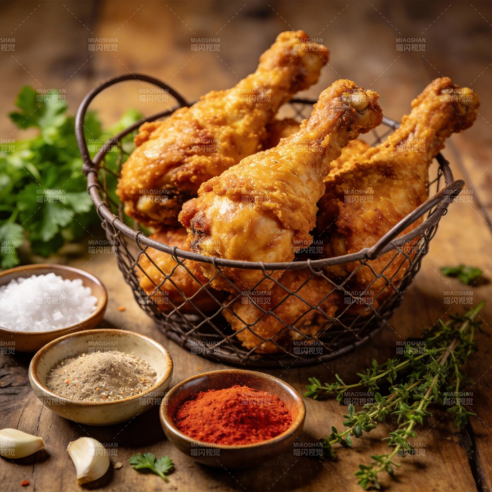 香辣鸡腿配调料图片