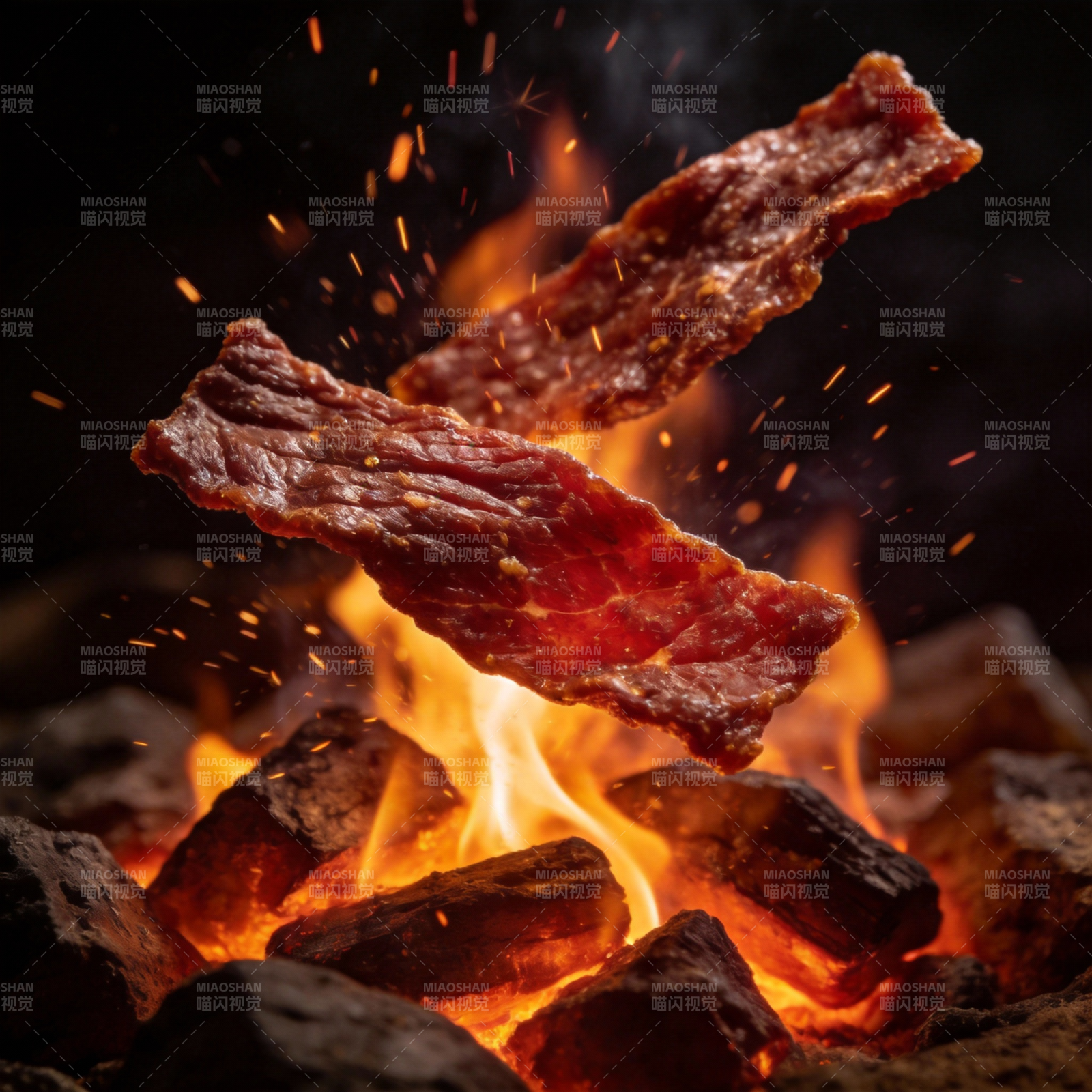 火焰烤肉图片