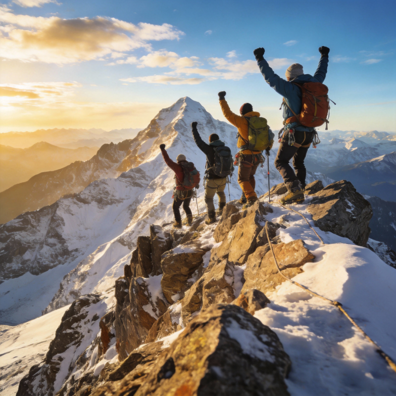 登顶巅峰 共赏雪景图片