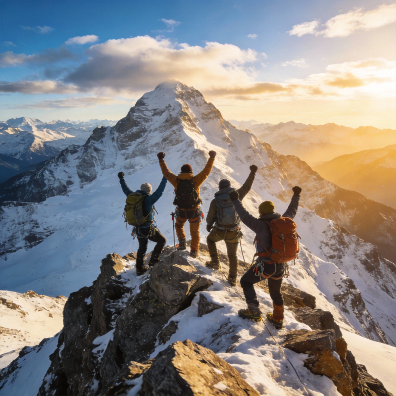 登顶巅峰 共赏雪景图片