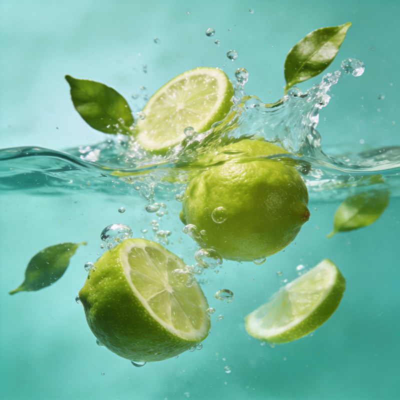 青柠入水溅起清新图片