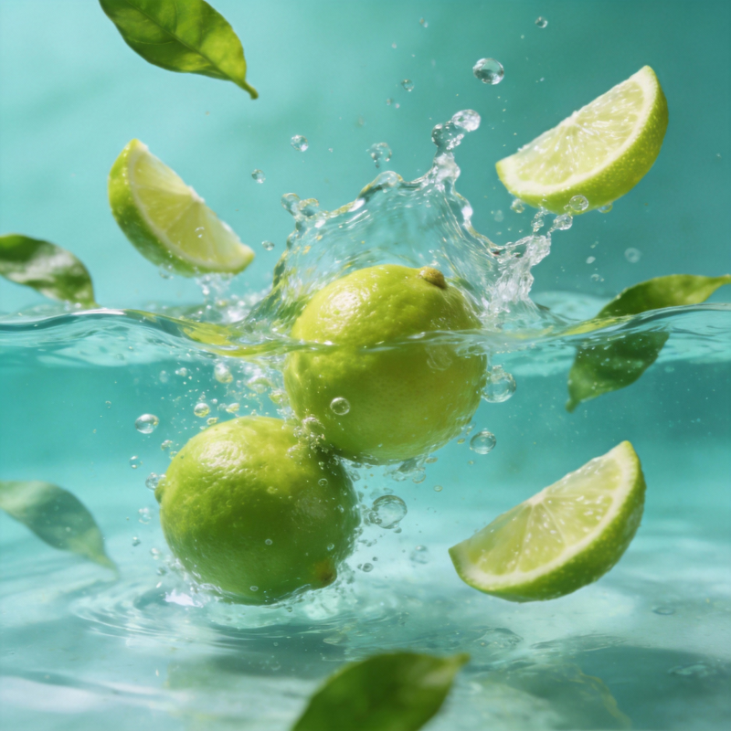青柠入水溅起水花图片