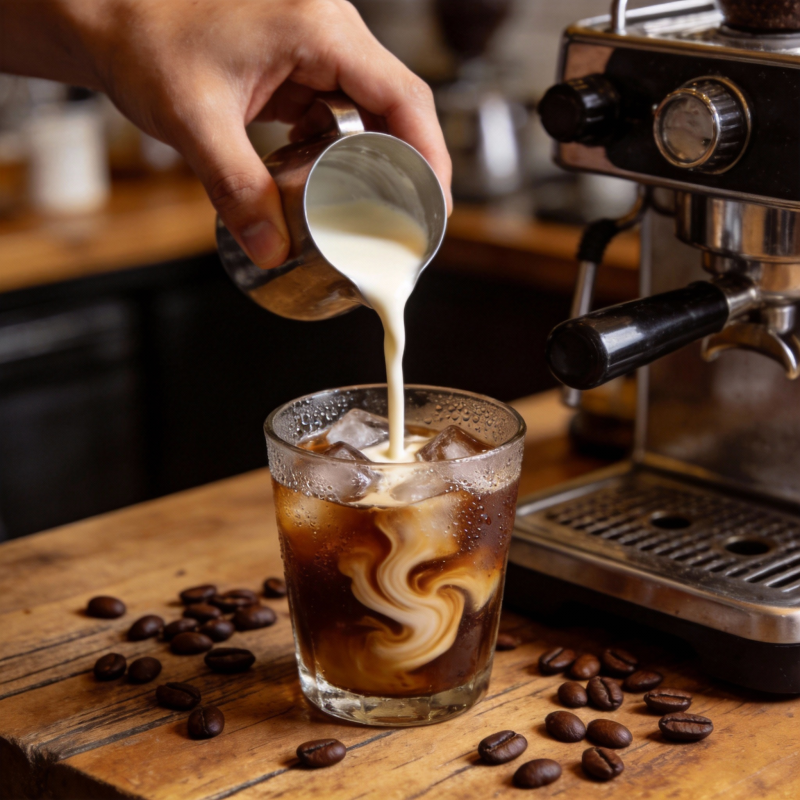 冰咖啡拉花艺术图片