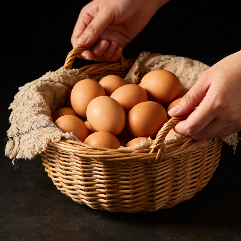 篮中鸡蛋图片