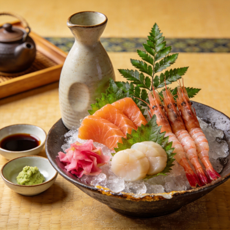 精致日式刺身拼盘图片