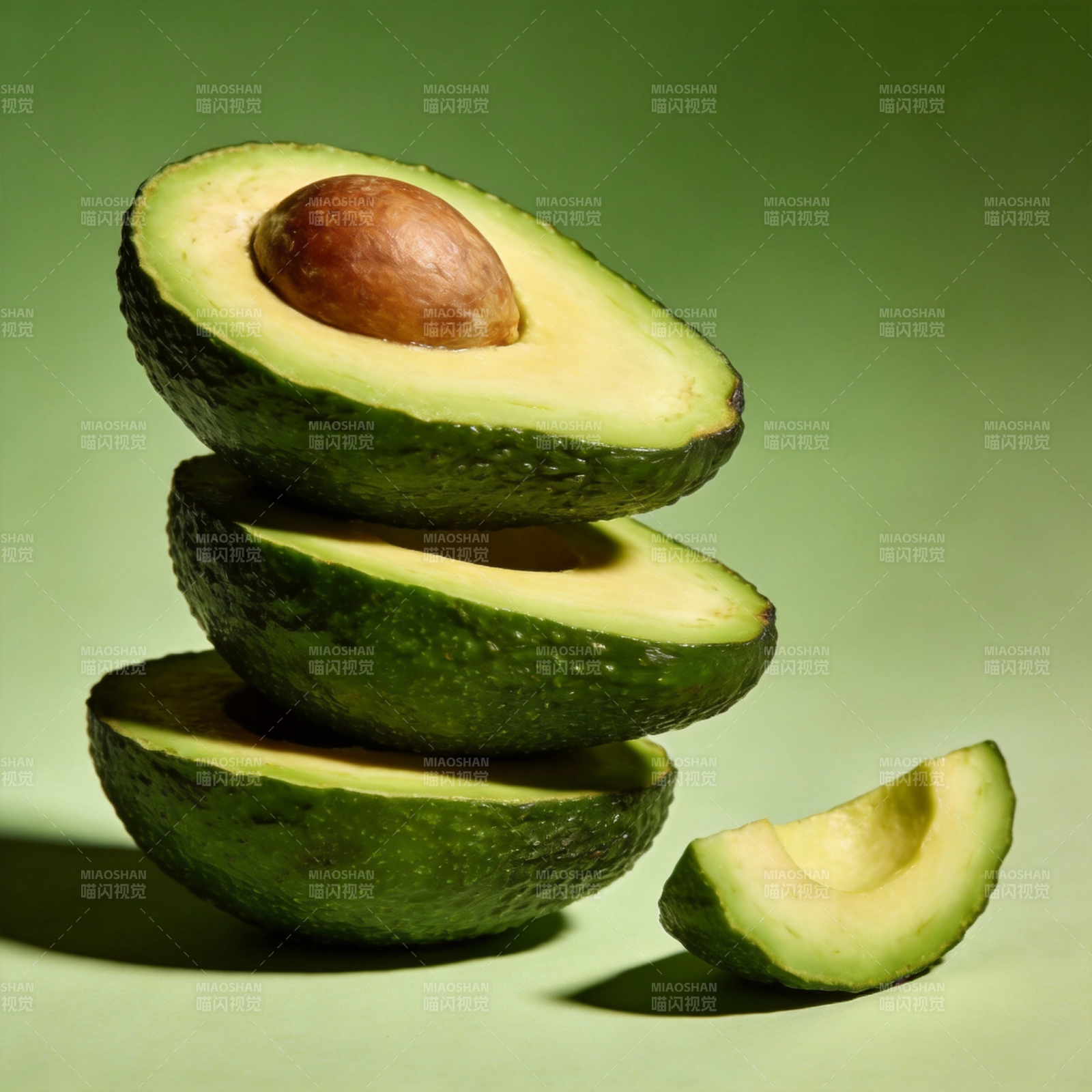 牛油果切片叠放图片