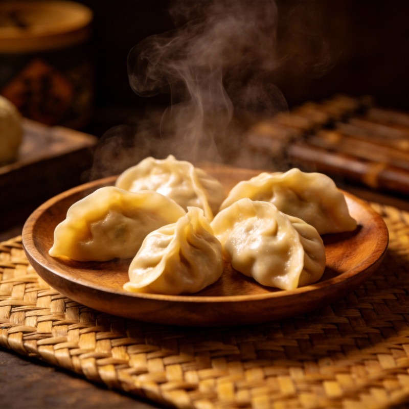 热腾腾的饺子图片