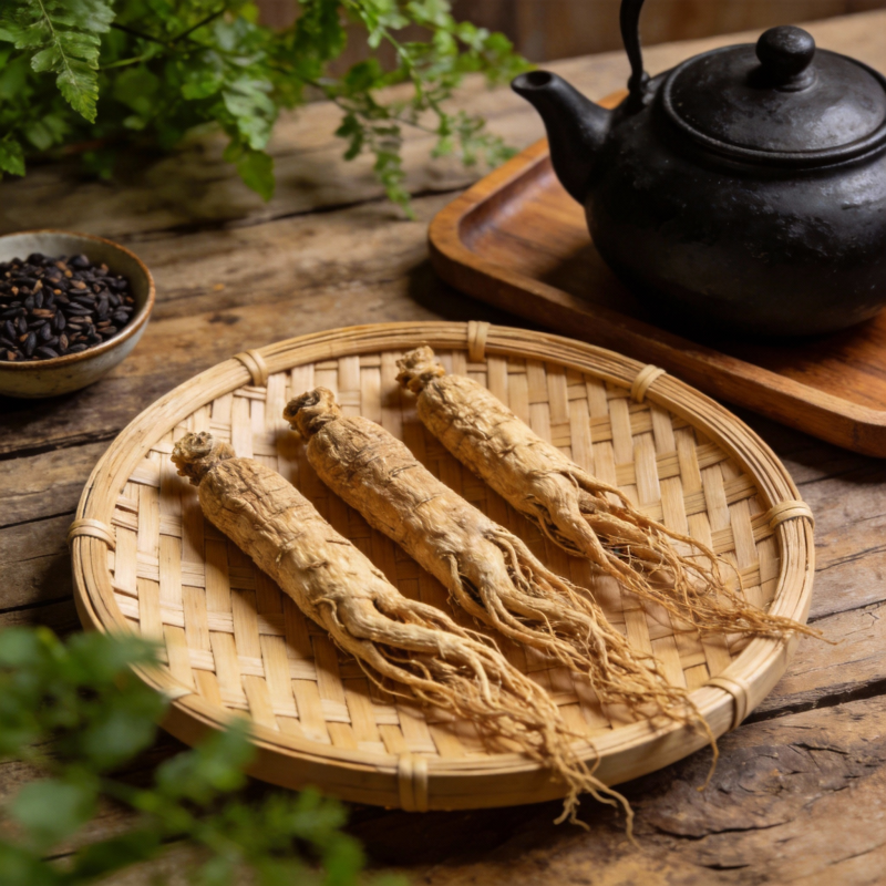 人参茶具静置图图片