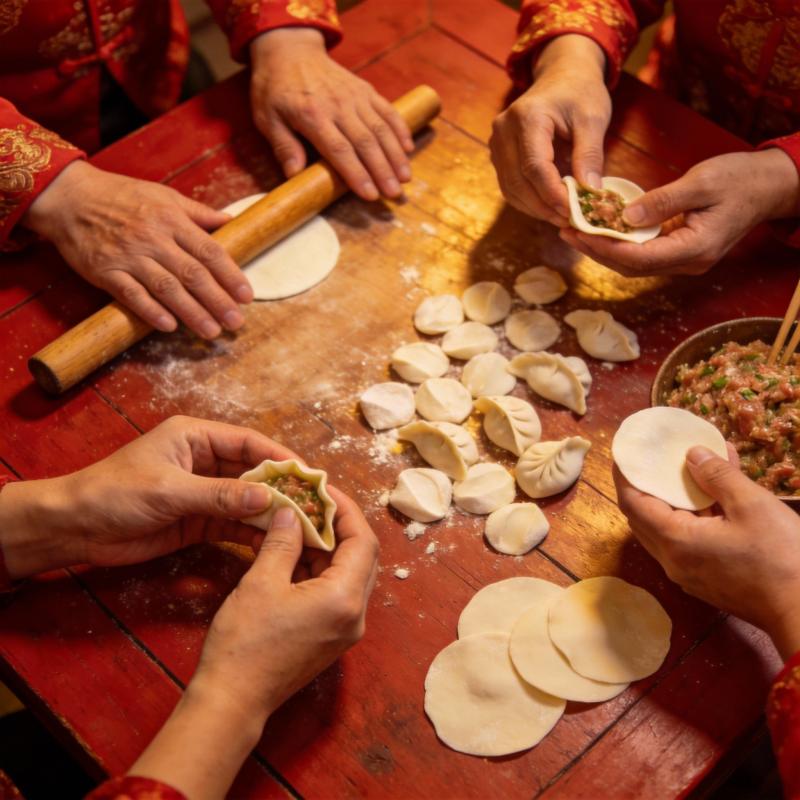 包饺子迎新春图片