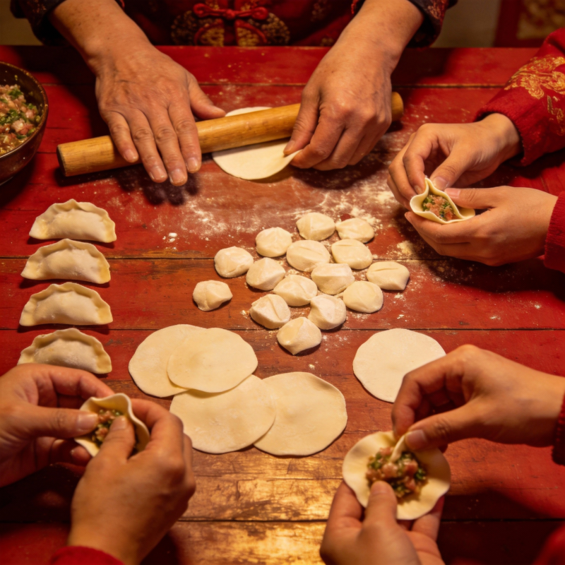 包饺子迎新春图片