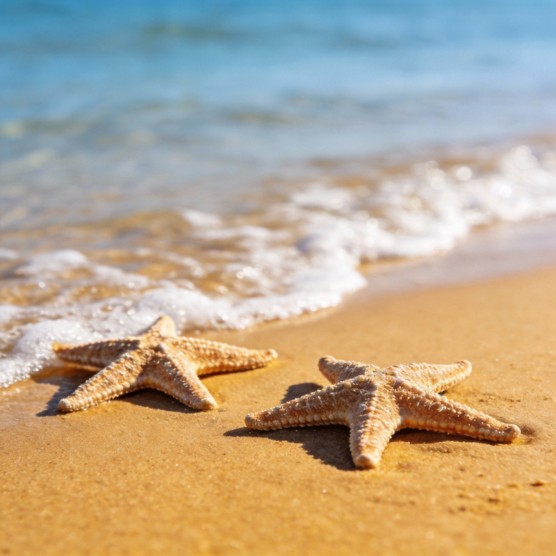 沙滩上的海星图片