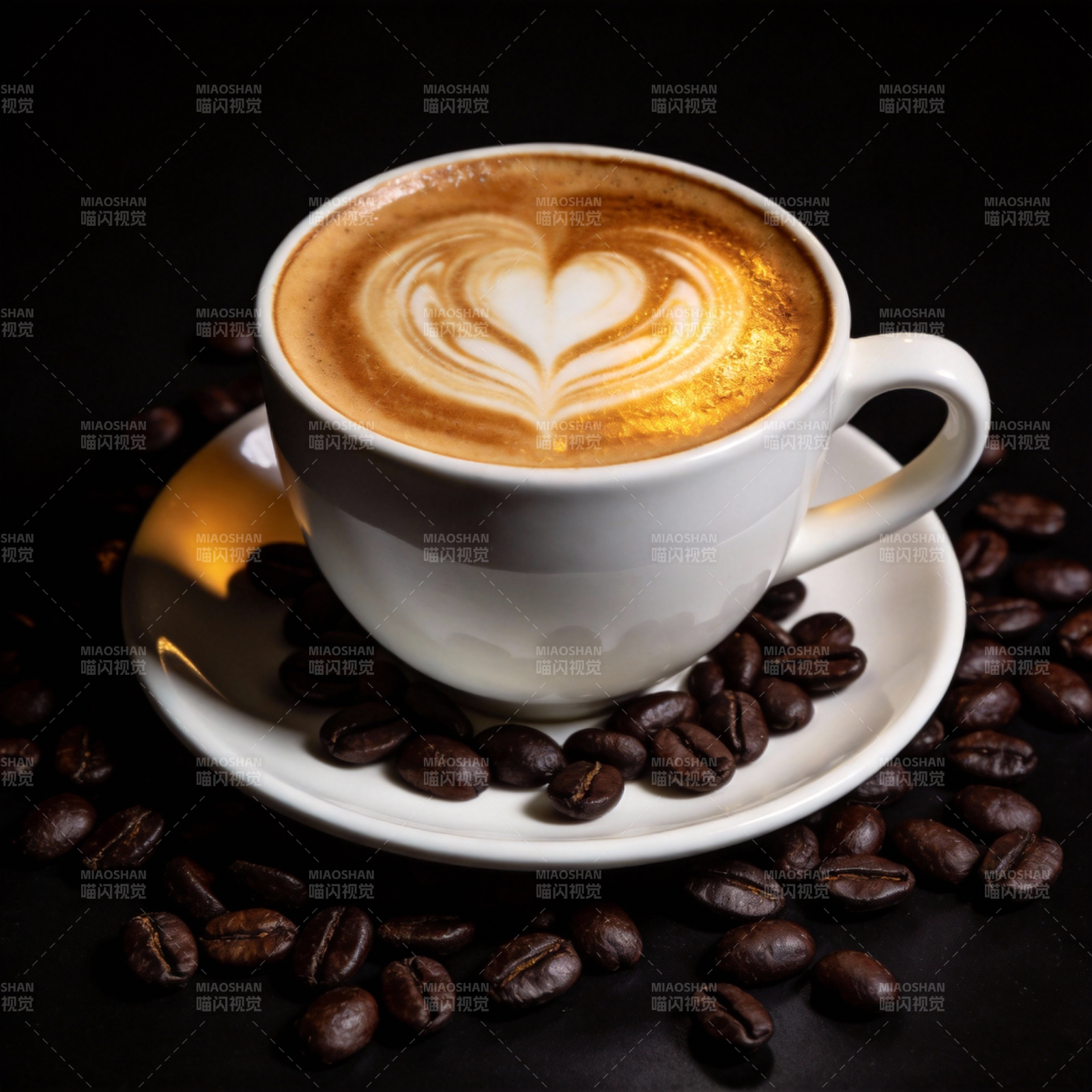 咖啡拉花心形艺术图片