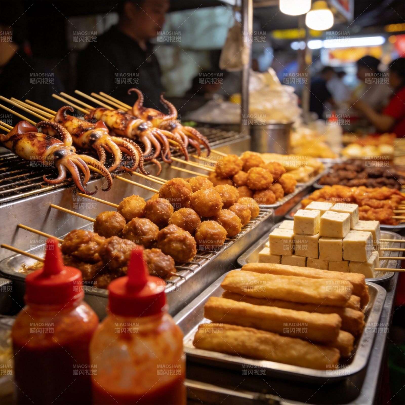 夜市美食摊位图片